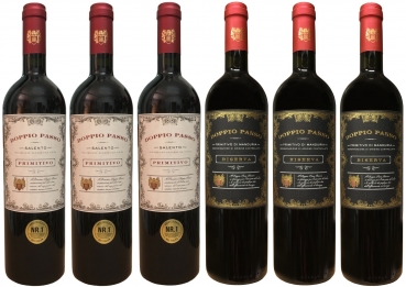 PRIMITIVO DOPPIO PASSO Weinpaket, Set, Probierpaket (6 X 0,75 L)