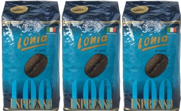 Ionia Kaffee Espresso Bohnen "100% Espresso" (3 X 1000g)