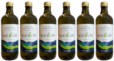 Olio Extra Vergine d`Oliva NicOlio - (6 x 1L) Glas Flasche