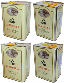 Natives Olivenöl extra LA MASSERIA (4 X 3 Liter) Kanister