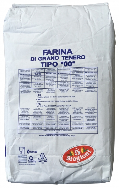 Pizza Mehl 5 Stagioni 10 kg Sack Farina di grano blu Tipo 00 Italien