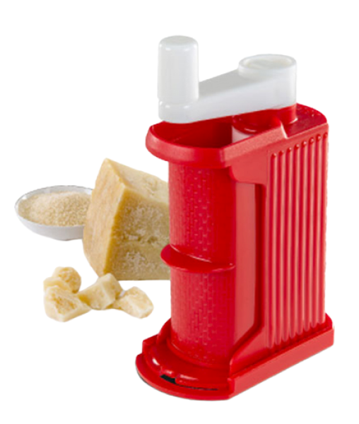 Rigamonti Parmesanmühle, Parmesanreibe, Käsereibe aus Kunststoff rot