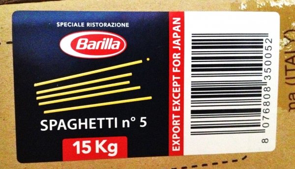 Spaghetti BARLLA n. 5  (3 x 5 kg) - Vorratspackung Jumbo