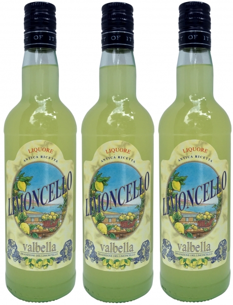 Limoncello Valbella (3 x 0,7 L) - Zitronelikör 25% Vol.